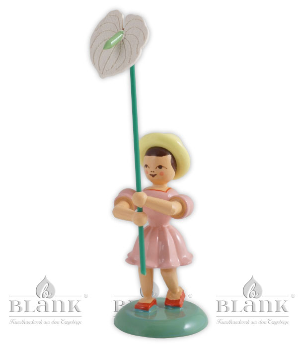 Blumenkind mit Anthurie, farbig