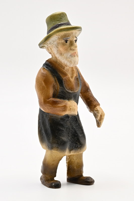 Grandfather with hat and apron, coloured, 90 mm