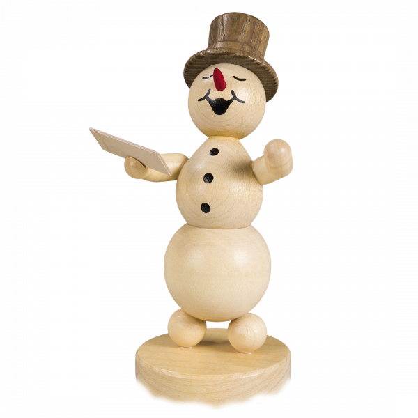 Schneemannmusikant "Sänger" Sockel 12 cm