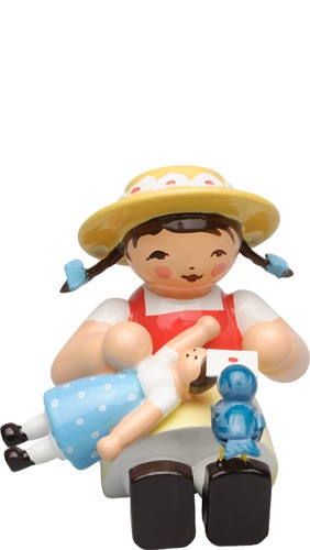 Mädchen mit Vogel auf Fuß