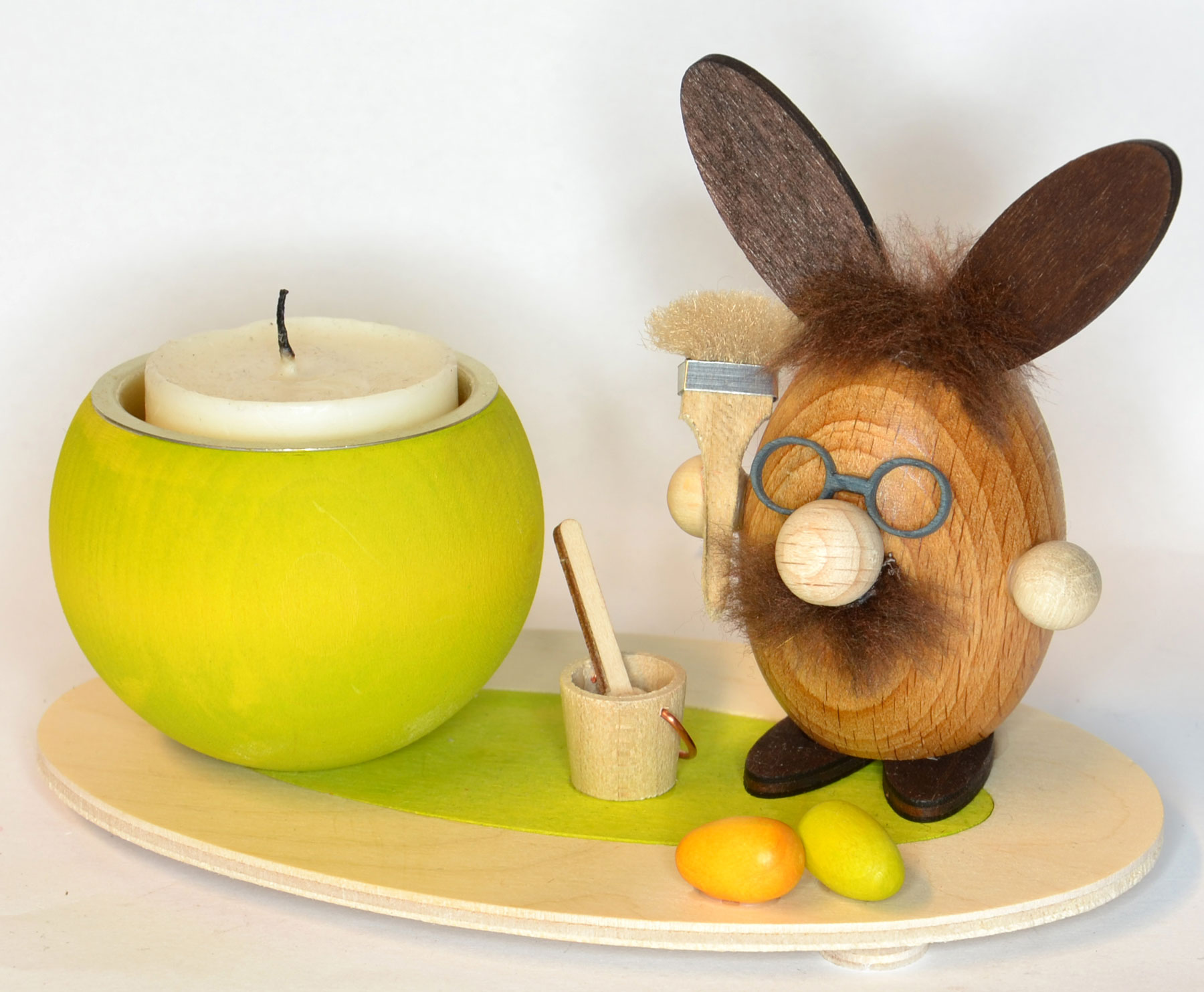 Table decoration rabbit "Pinselschwinger" tea light