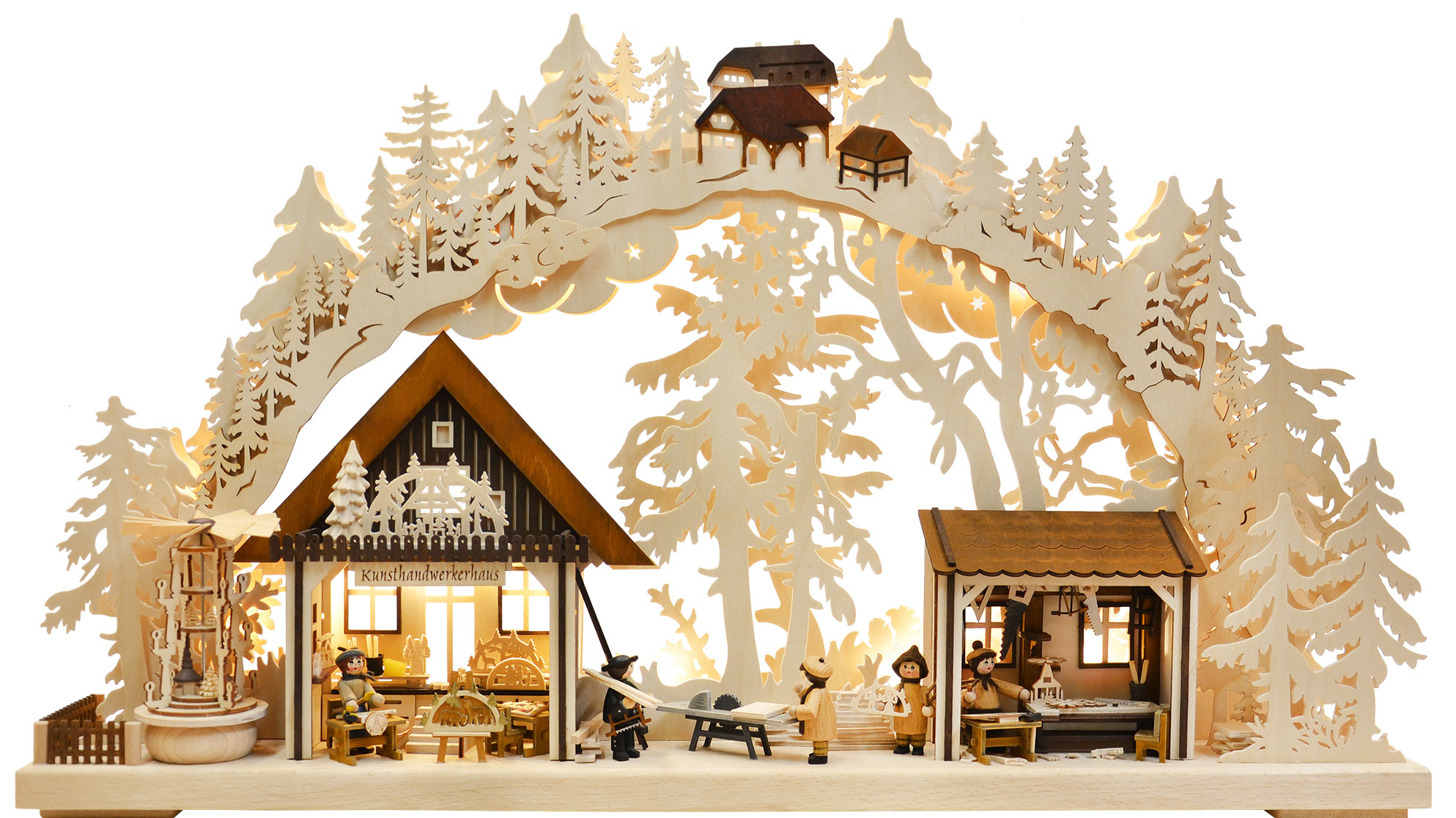 Grand arc lumineux 3D, maison d'artisanat