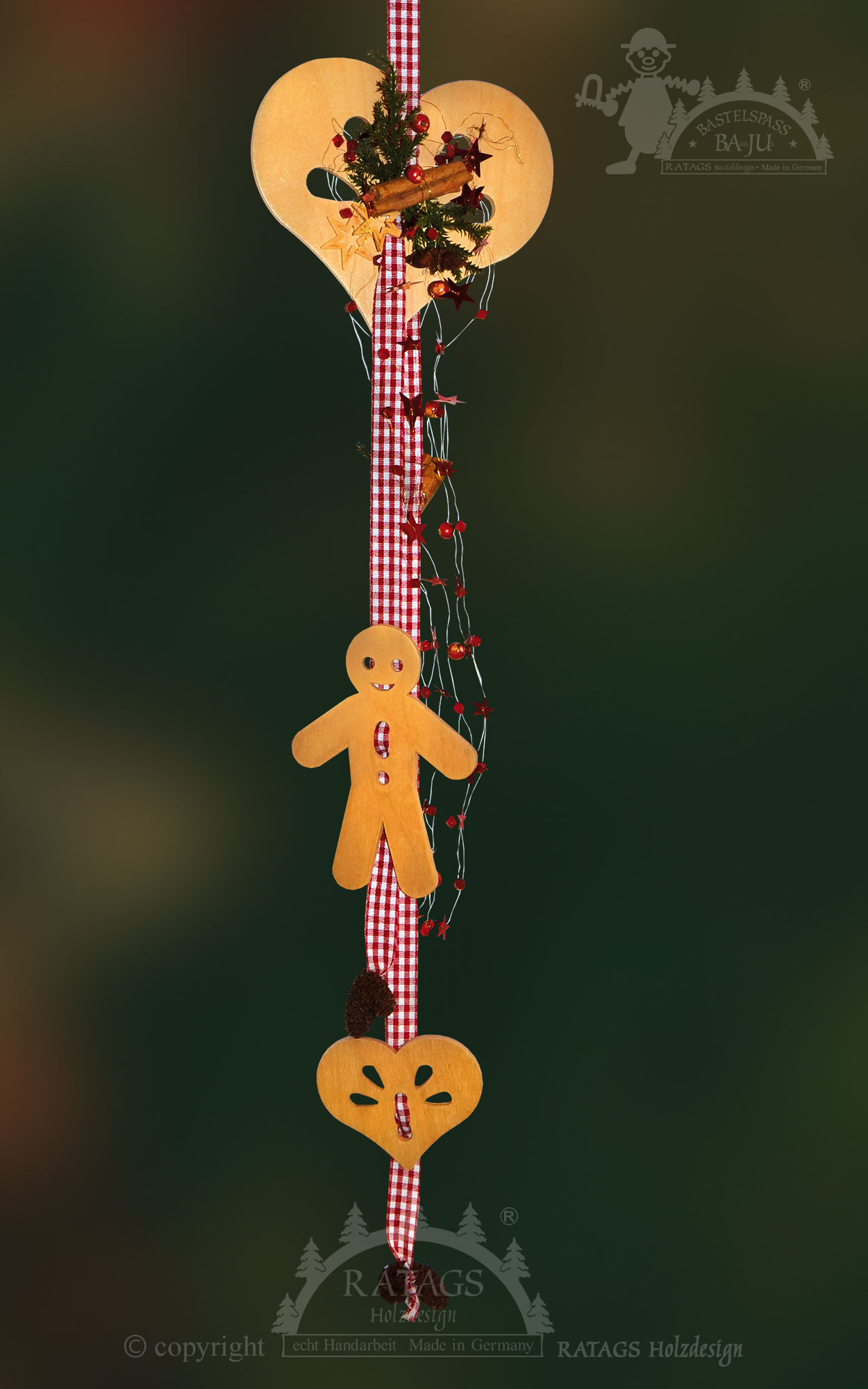 Heart pretzel window decoration for crafting with accessories