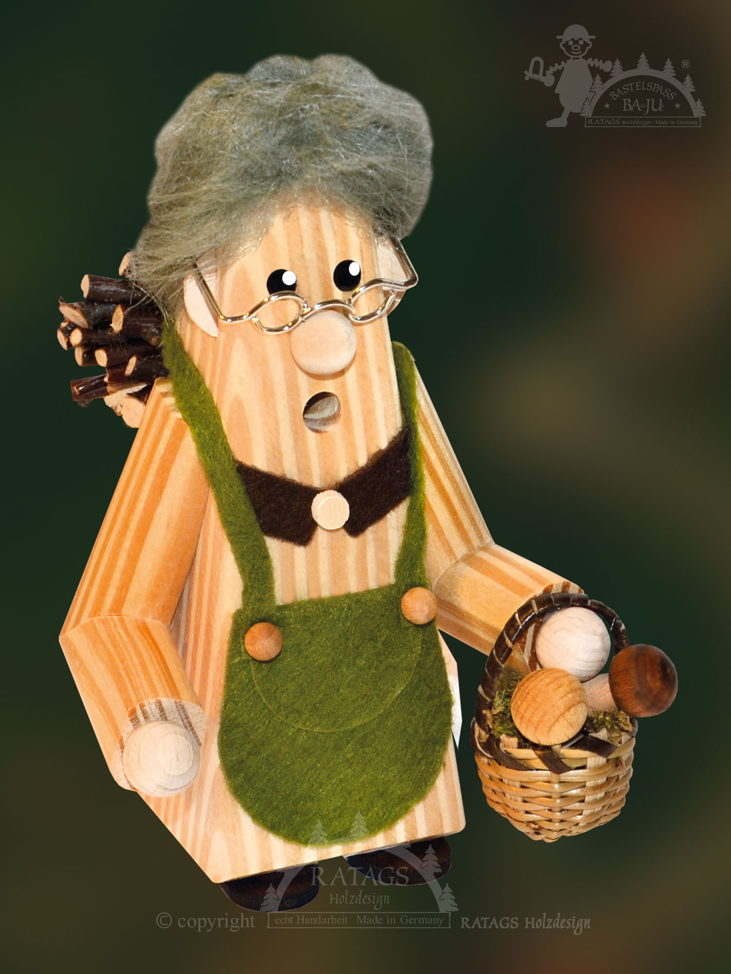 Räuchermännchen zum Basteln, Waldfrau Räuchermännchen zum Basteln, Waldfrau