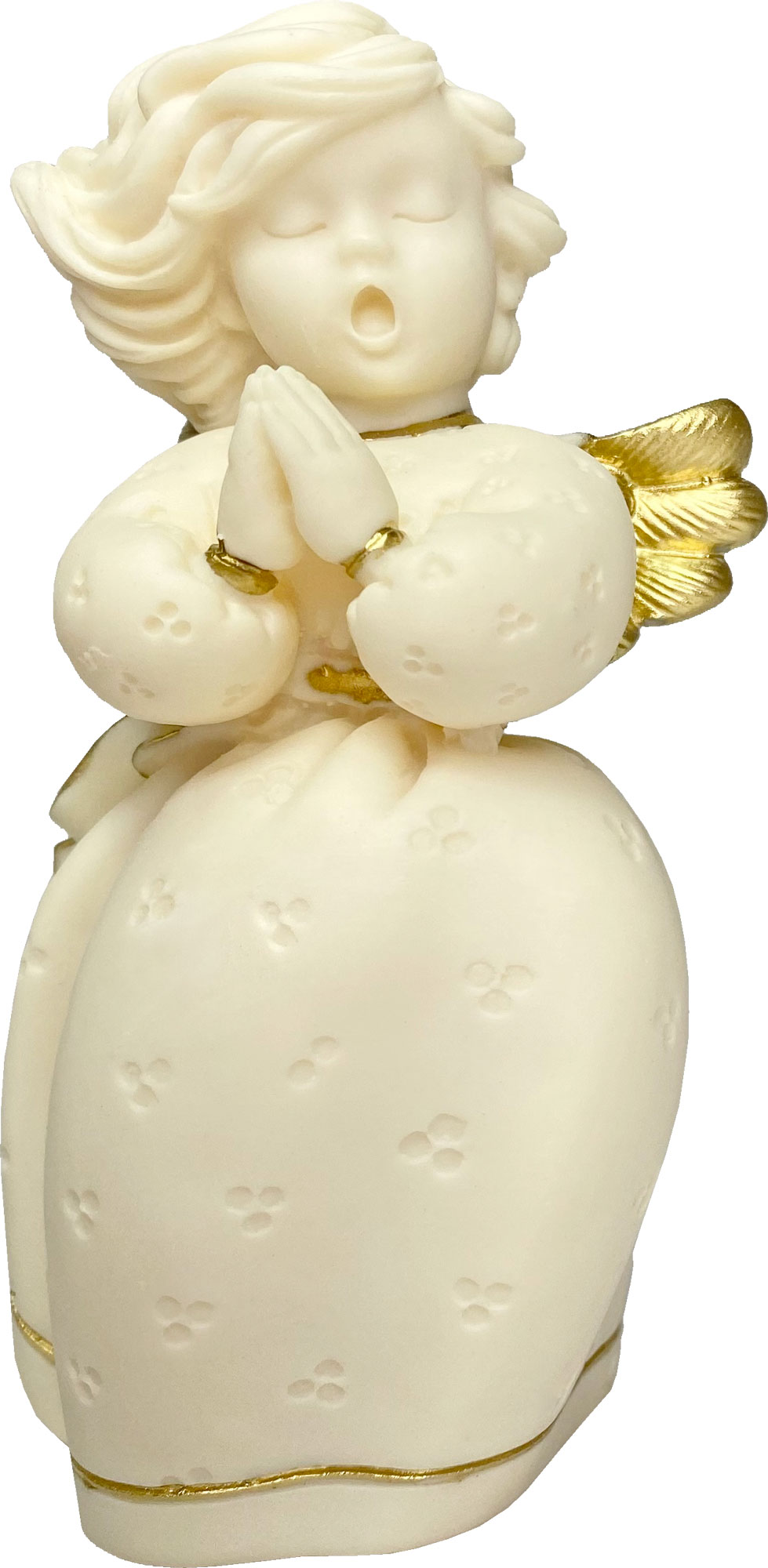 Poly angel praying, gold-plated FARO Italy