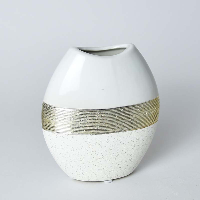 Vase 16 cm bande dorée