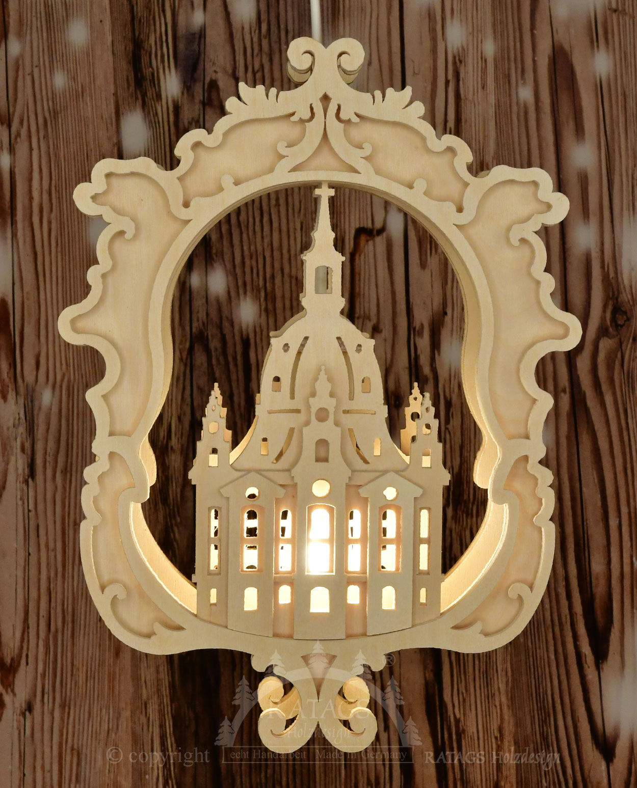 Okenní dekorace, osvětlená, přírodní, Frauenkirche Dresden