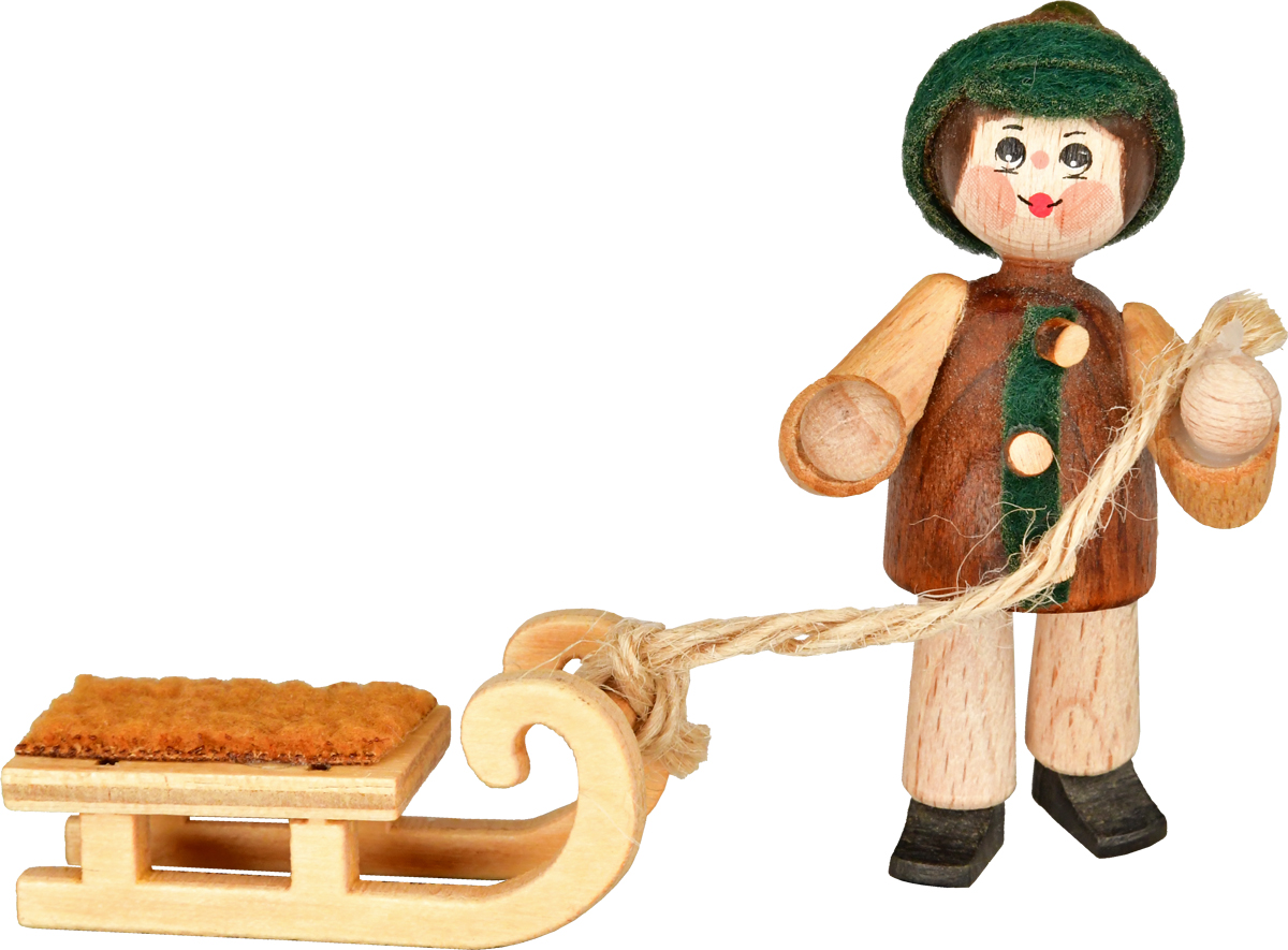 Figur, Schlittenzieher, braun/michl Figur, Schlittenzieher, braun/michl
