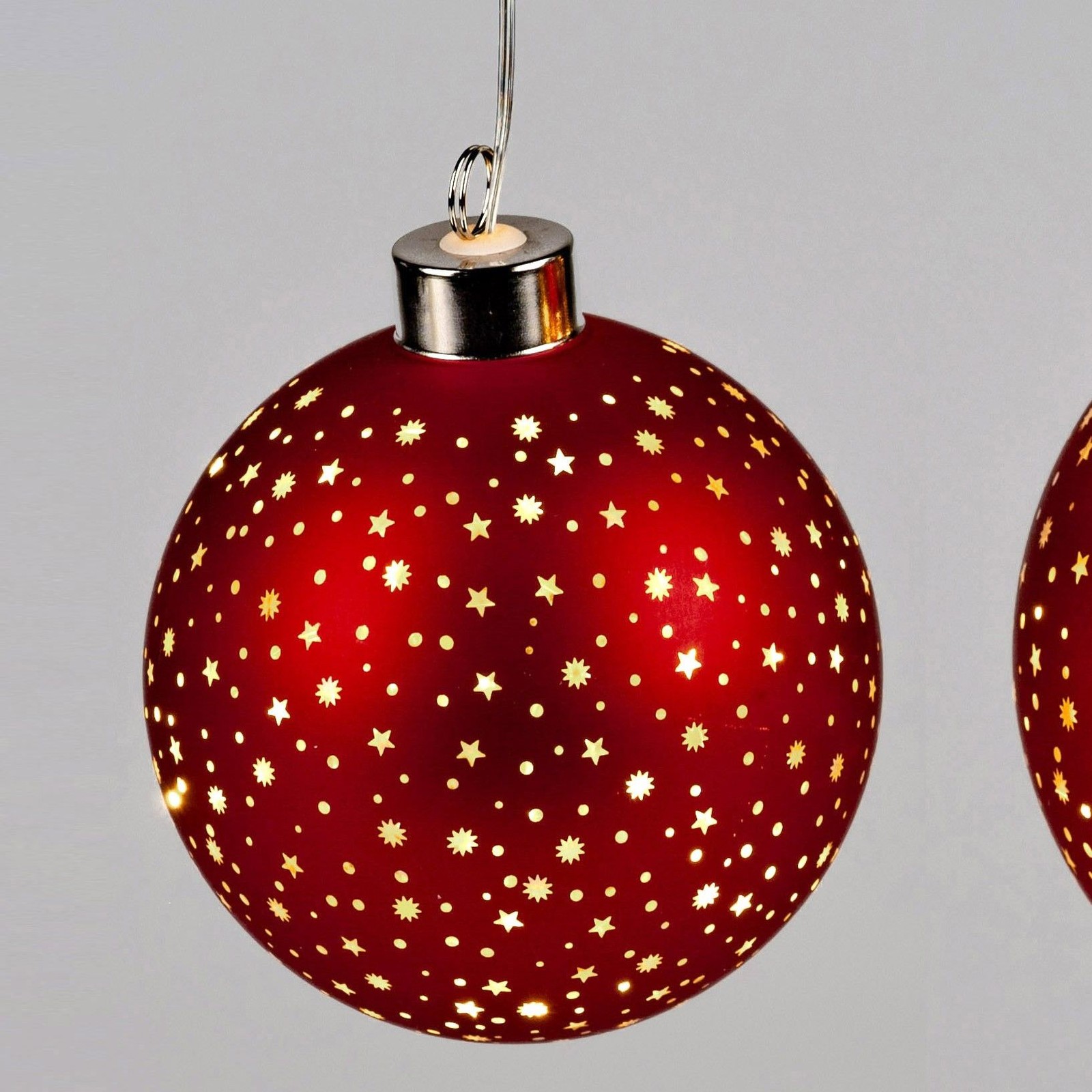 Bola colgante 10 cm Estrellas rojas