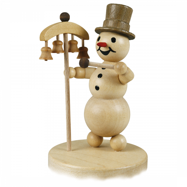 Schneemannmusikant "Glockenspiel" Sockel 12 cm