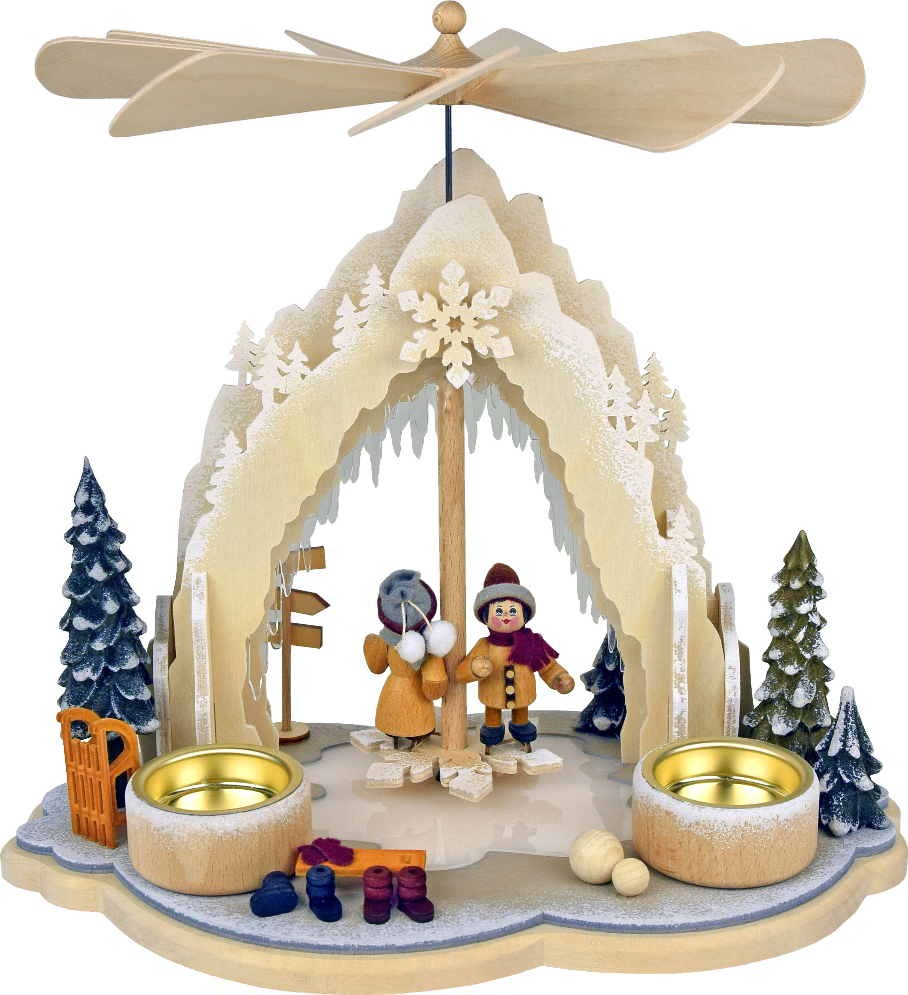 Pyramid, figure skating, for 2 tea lights