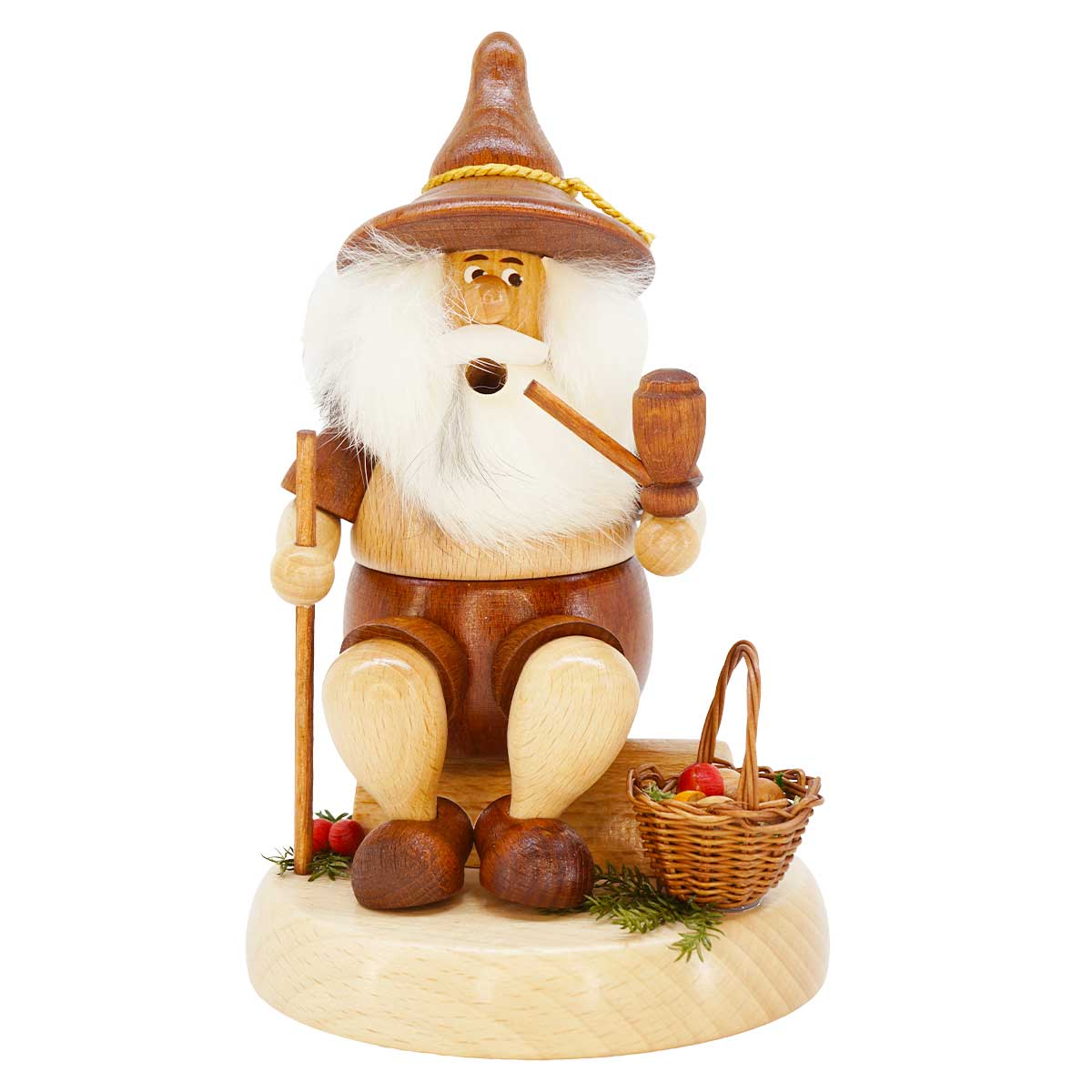 Räuchermann, Wichtel mit Pilzkorb