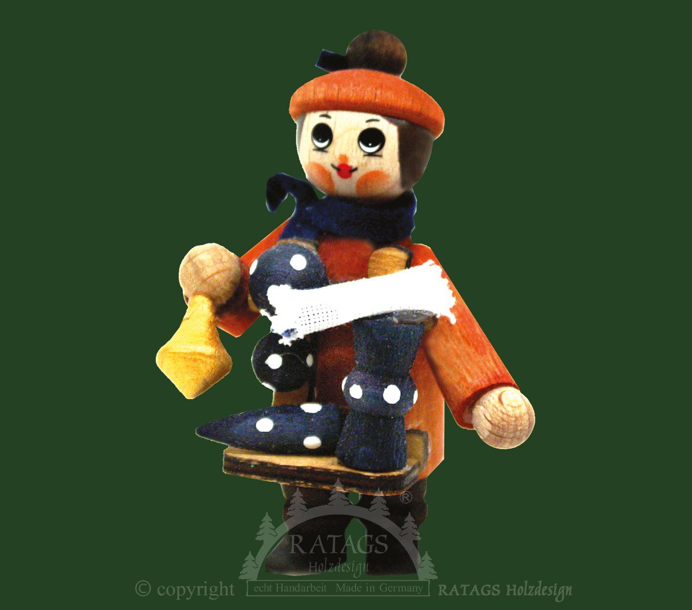 Figur, Bürgelhändler, orange Figur, Bürgelhändler, orange