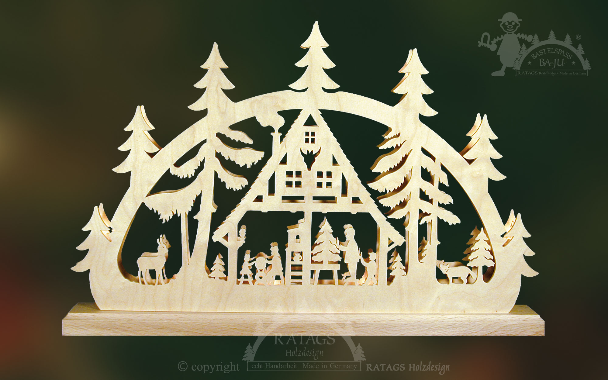 Schwibbogen to saw out yourself, small, Christmas parlour