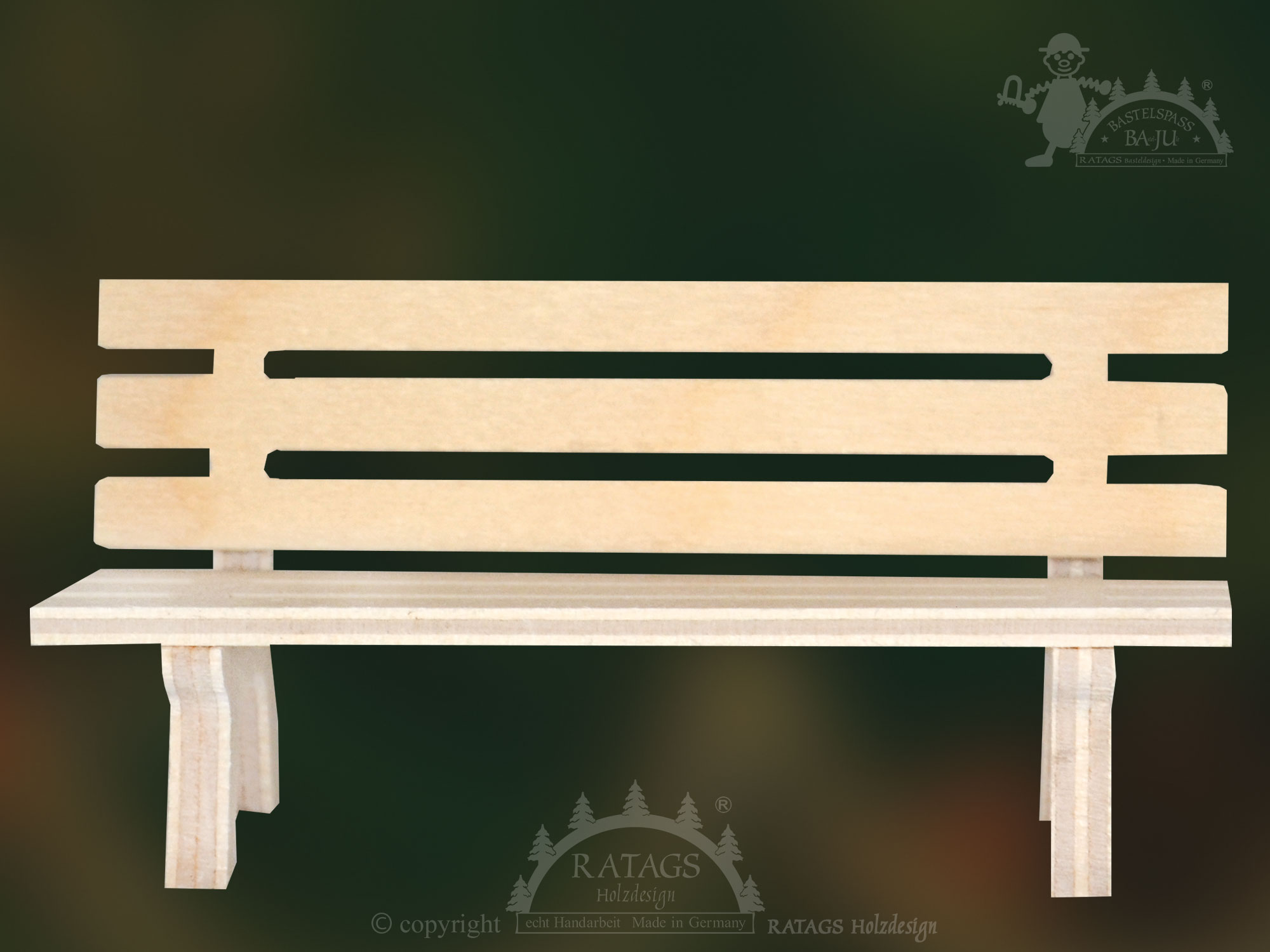 Bank zum Basteln 9 x 3 x 4,5 cm (L x B x H)