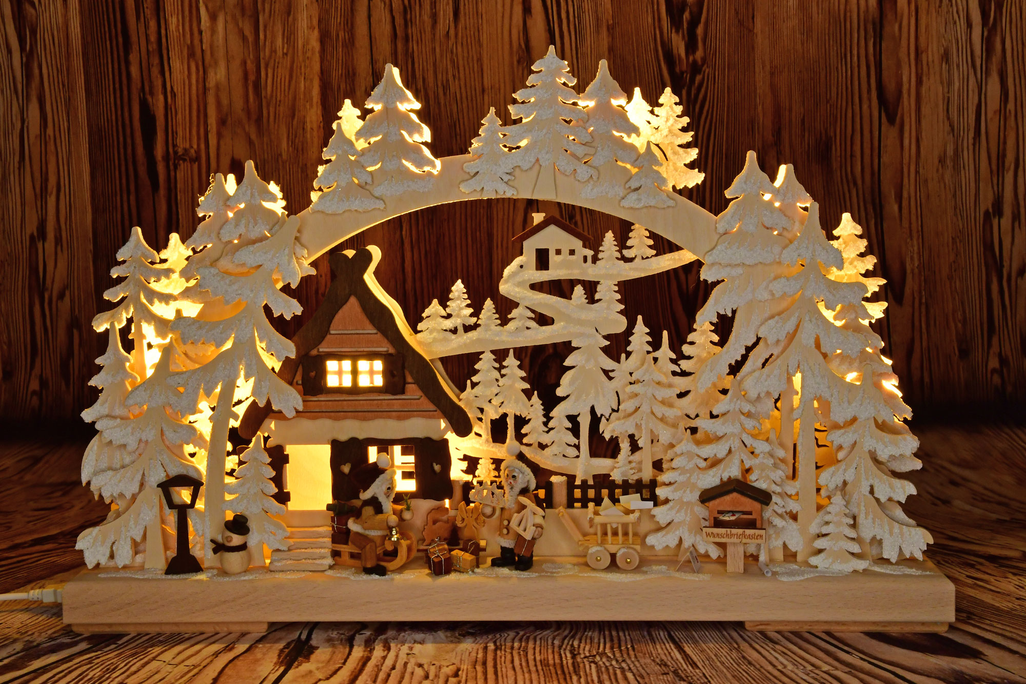 3D-Schwibbogen kl., Weihnachtswünsche, Raureif, Voll-USB 3D-Schwibbogen kl., Weihnachtswünsche, Raureif, Voll-USB