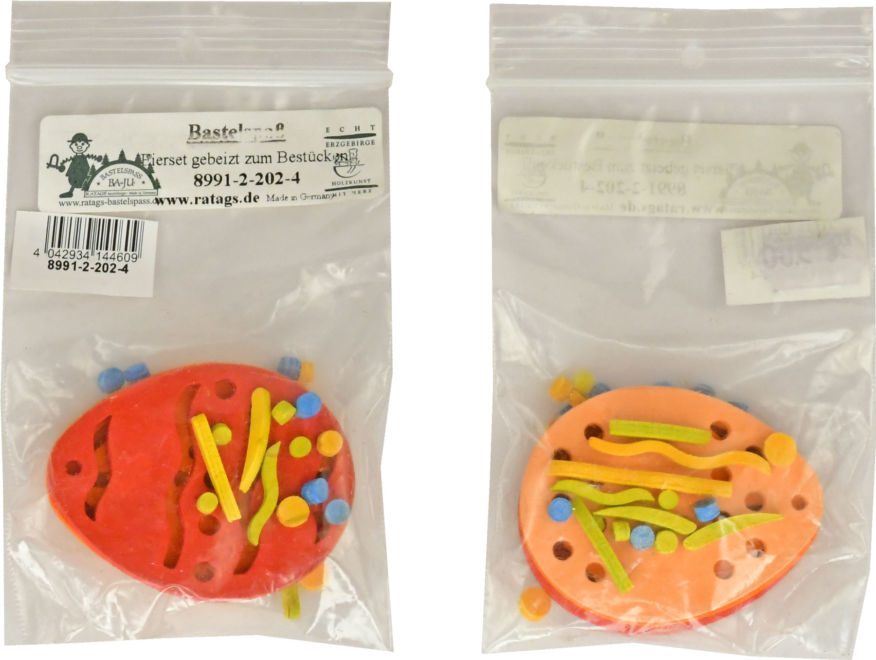 Tree decorations for crafting, set of 3, eggs, for designing