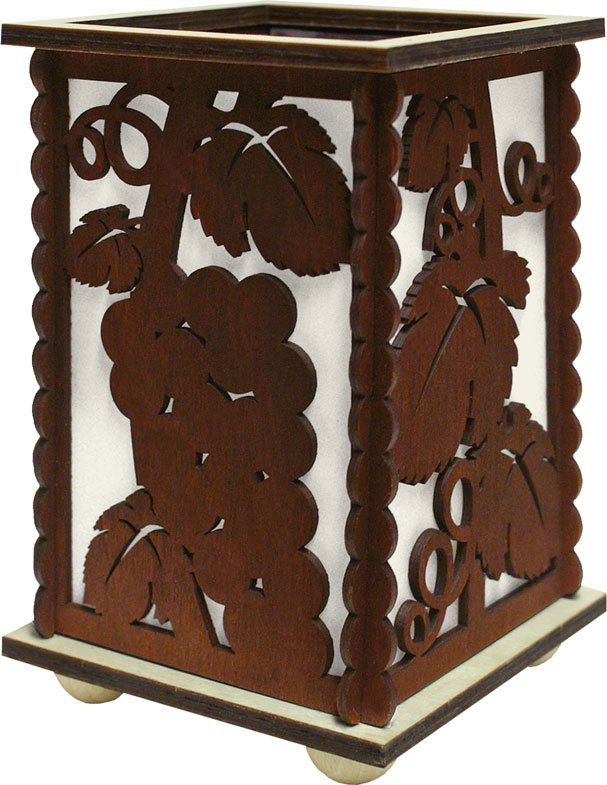 Lantern for tea lights, grape cluster, red-brown
