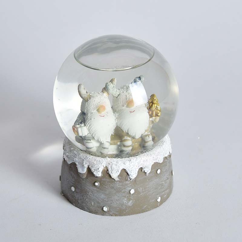 Schneekugel Devid, 2 sort., D 10 cm Kunstharz, Gepunktet, Mehrfarbig, Matt