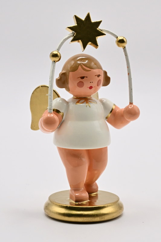 Engel mit Sternenbogen, weiß/gold