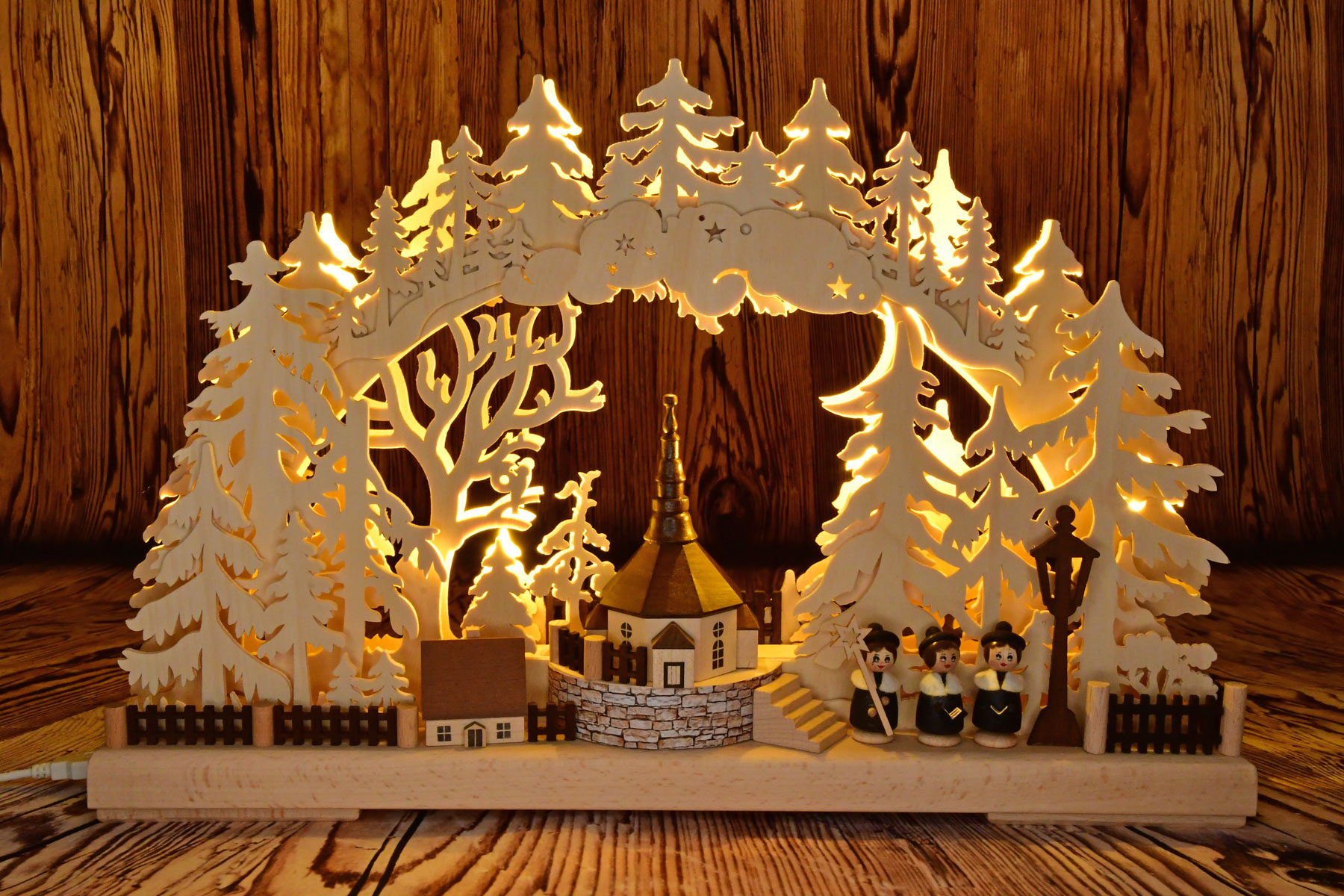 3D-lysbue liten, landsbykirke Full USB