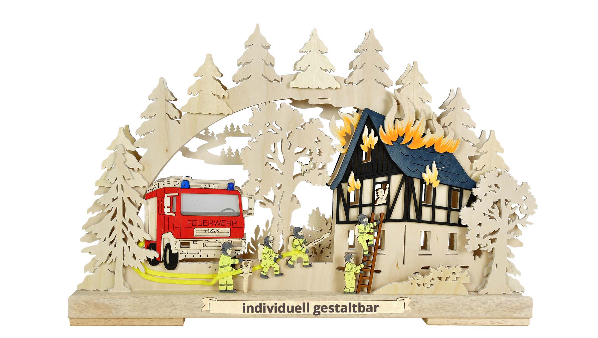 Schwibbogen kl., Feuerwehr individuell anpassbar