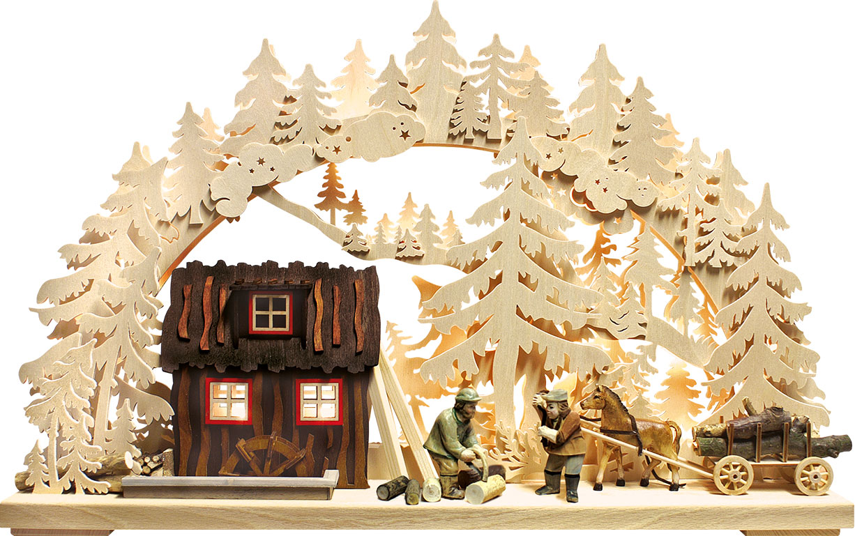 3D-Schwibbogen mgr., Sägemühle 3D-Schwibbogen mgr., Sägemühle