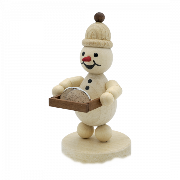 Snowman Junior with Christmas stollen Base 9 cm