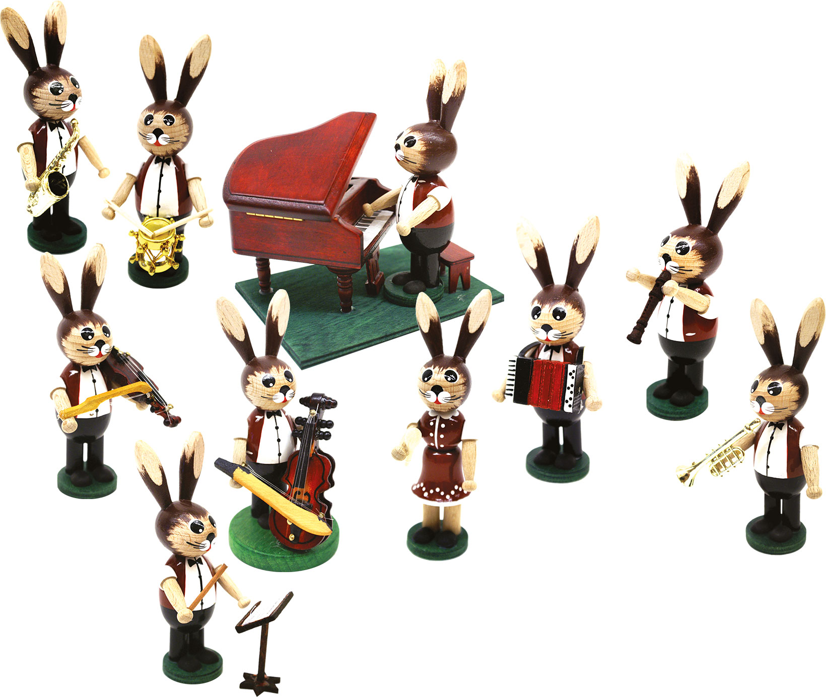 Set of rabbit musicians