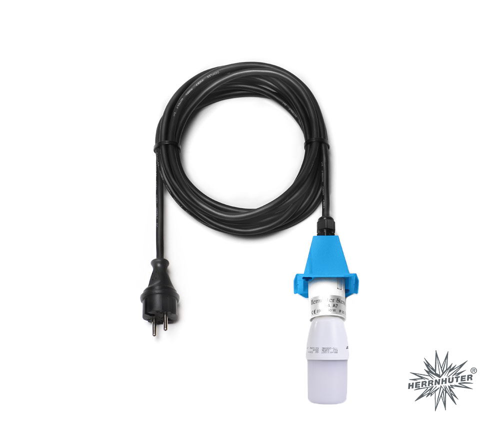 Kabel E27 5m schwarz für A4/A7, blau LED
