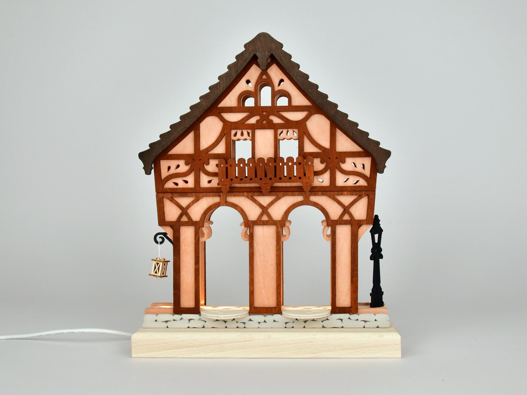 Pink half-timbered house for collector's figures