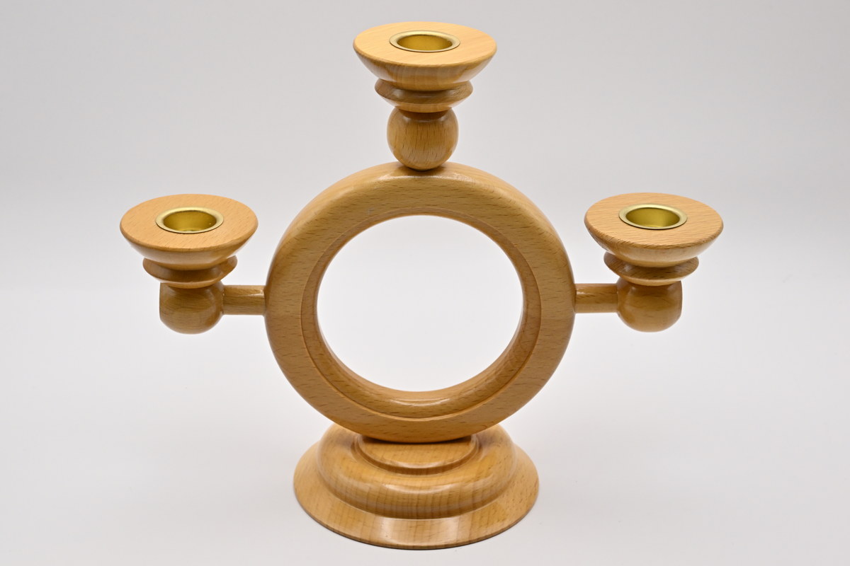 Birthday ring candlesticks, natural