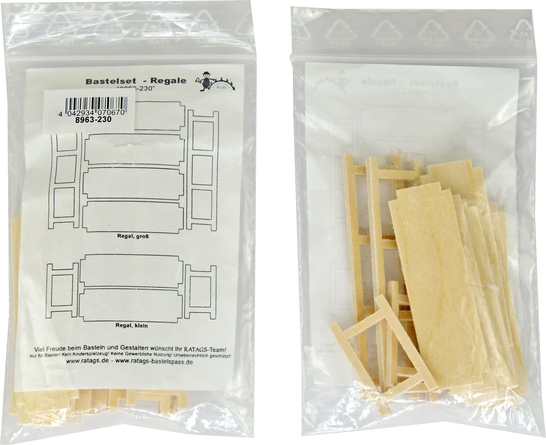 Puppenmöbel zum Basteln, 2 Regale Puppenmöbel zum Basteln, 2 Regale