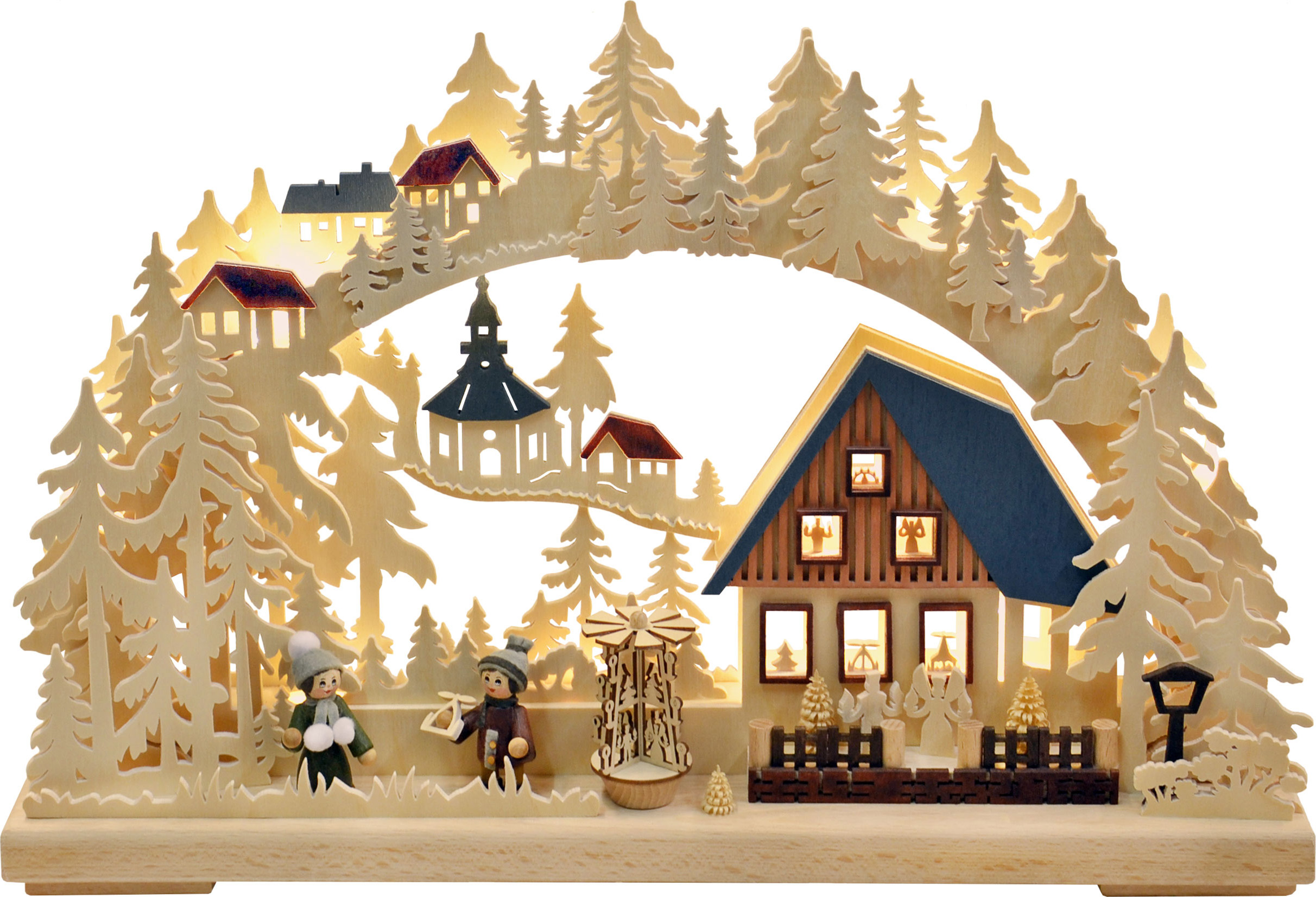 3D-Schwibbogen klein, Pyramidenhaus 3D-Schwibbogen klein, Pyramidenhaus