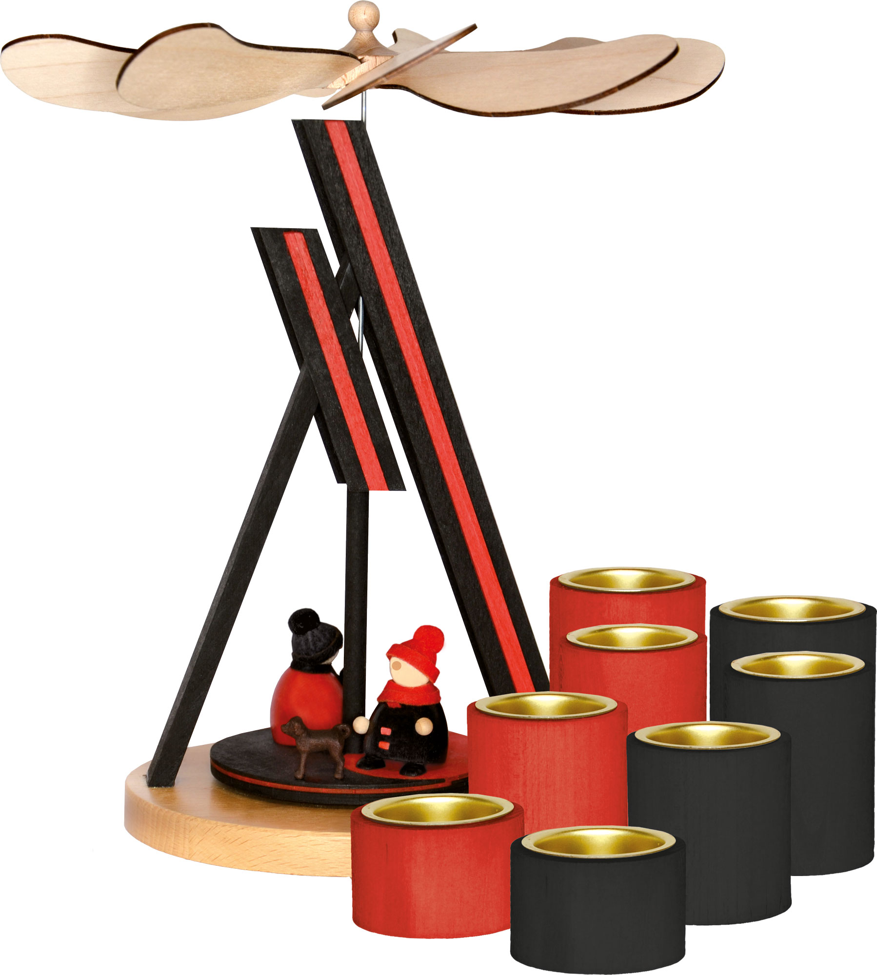 Yin-Yang pyramid, walker with Hun 4 tea lights