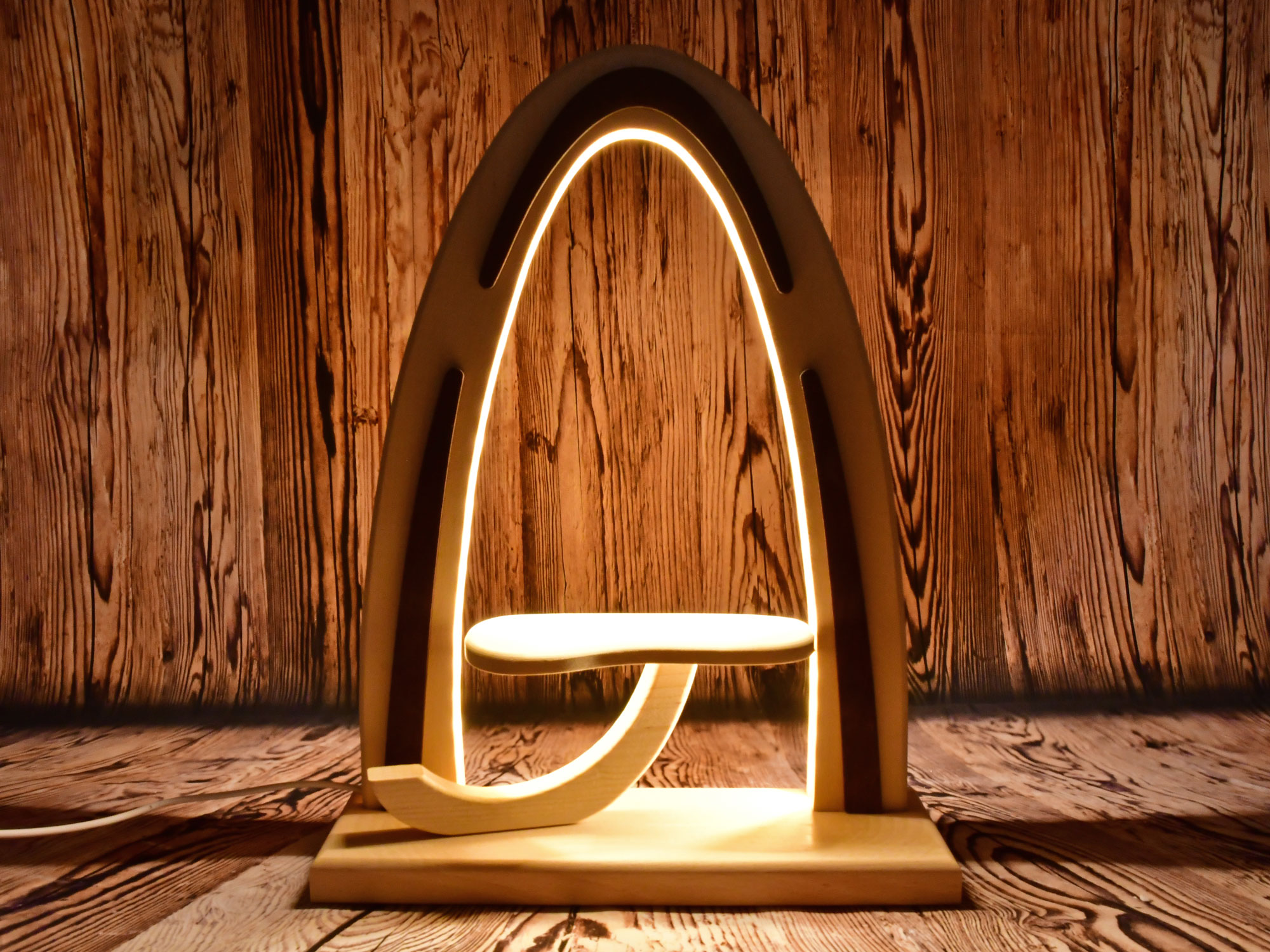 Solid wood arch, unassembled, brown