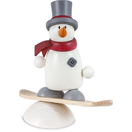 Schneemann Fritz, mit Snowboard