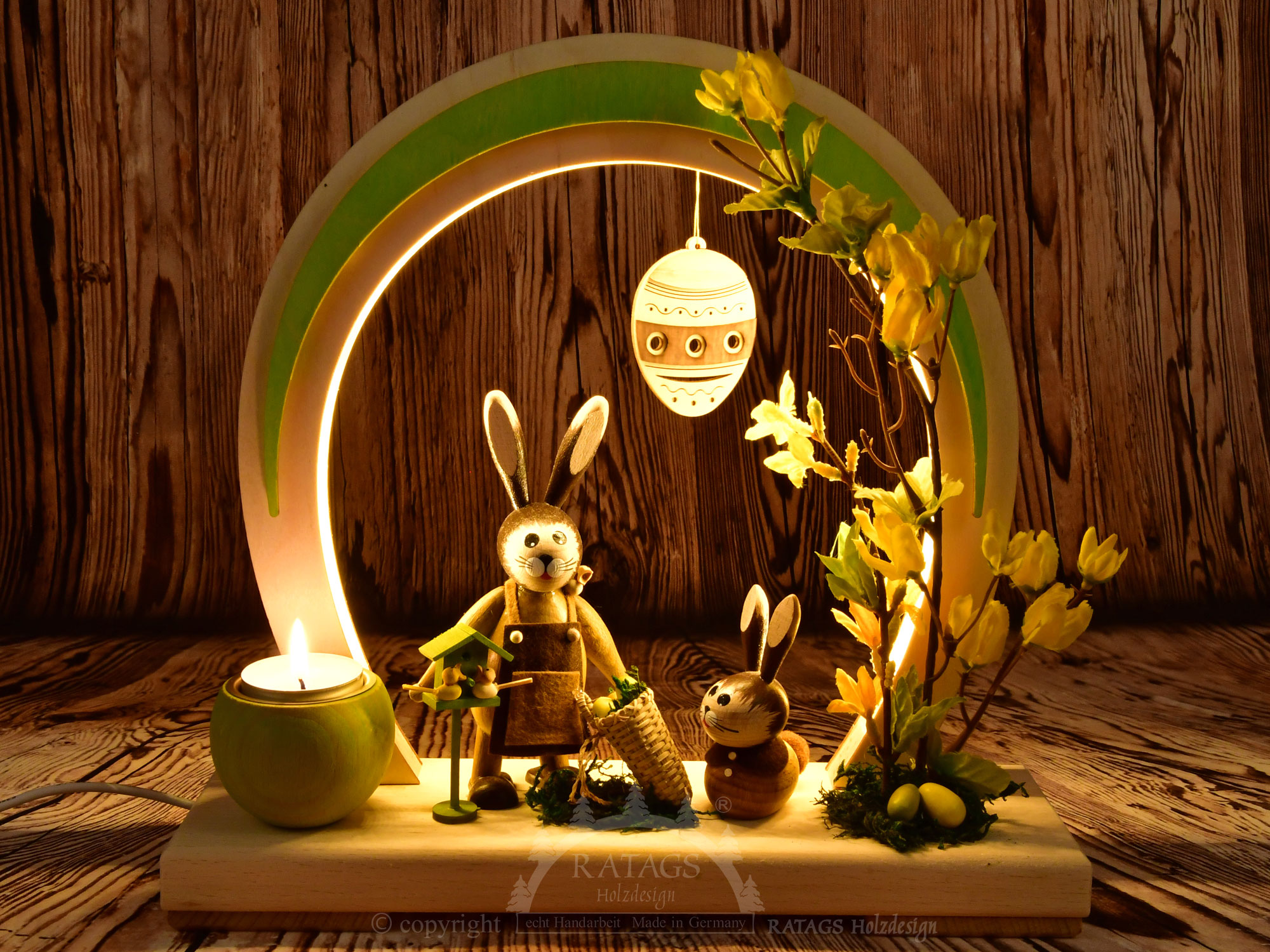 Romantic Easter light, LED, round, green