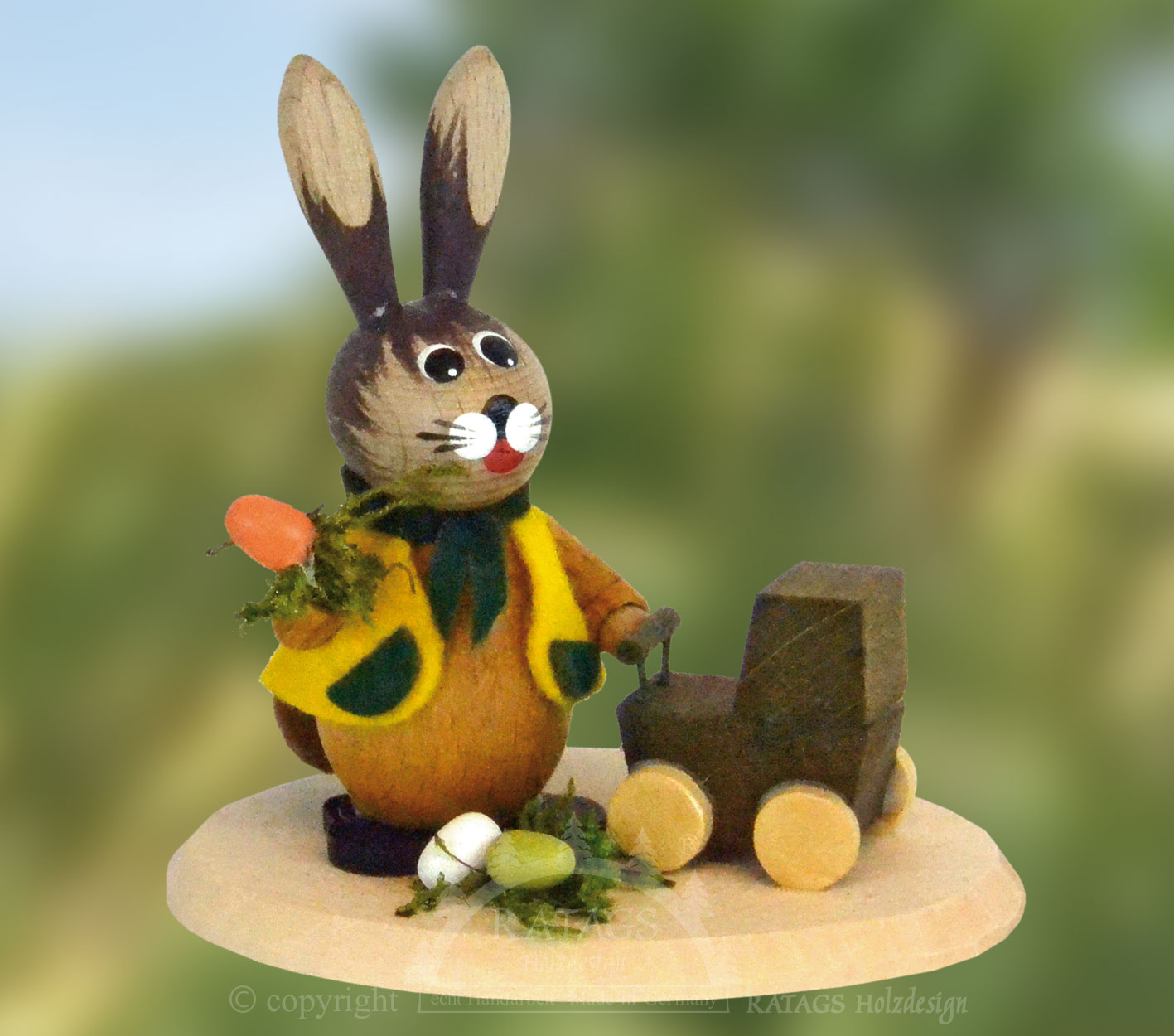 Hasenwiese, Puppenwagen, Ostereier