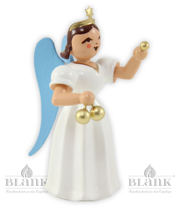 Angel with long skirt, coloured Christmas baubles