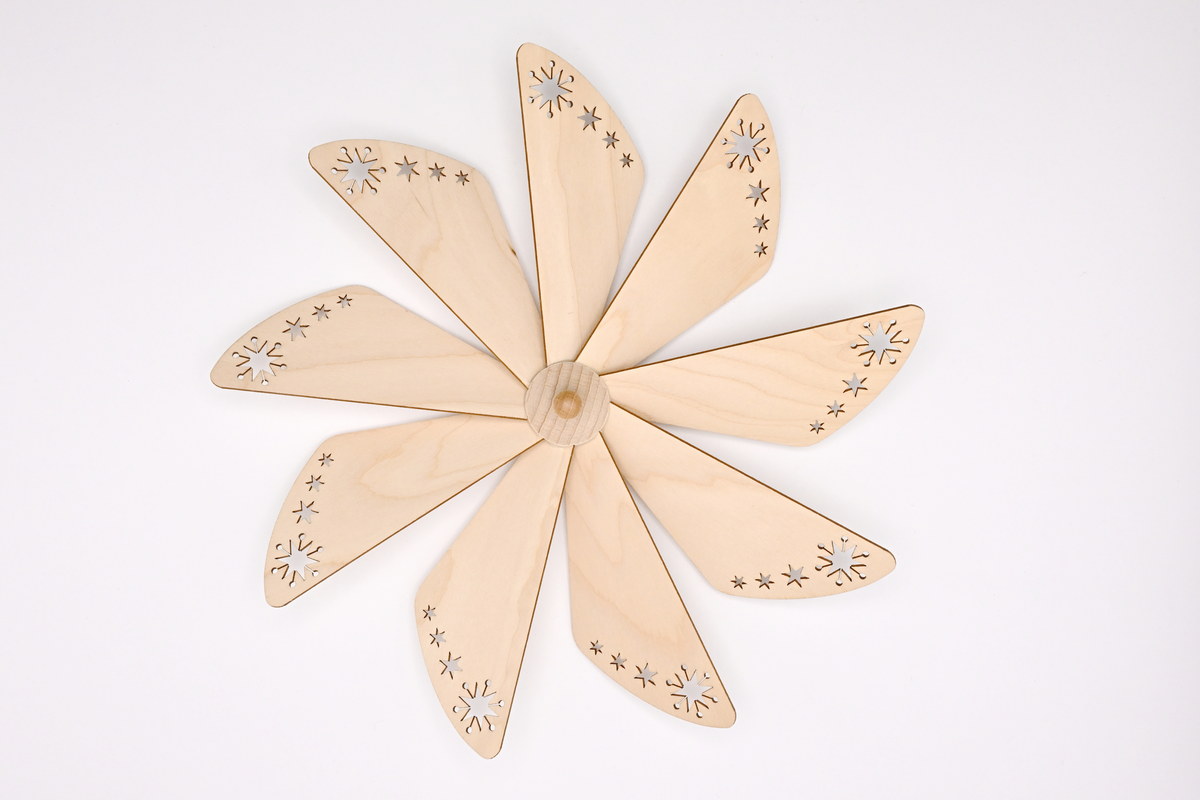 Flügelrad, laser-cut, 23 cm laser-cut stars