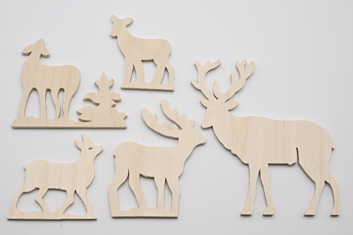 5-piece deer and stag figure set for crafting