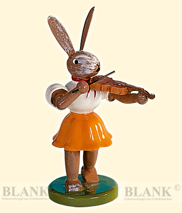 Easter bunny standing, violin