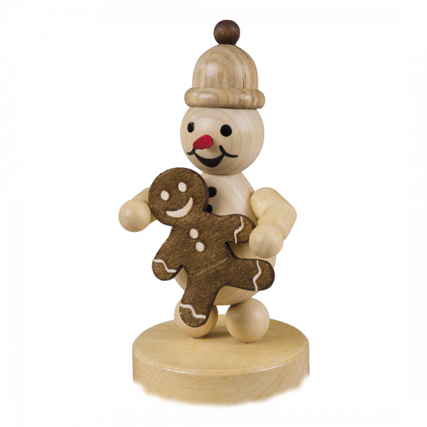 Snowman Junior with gingerbread man base 9 cm