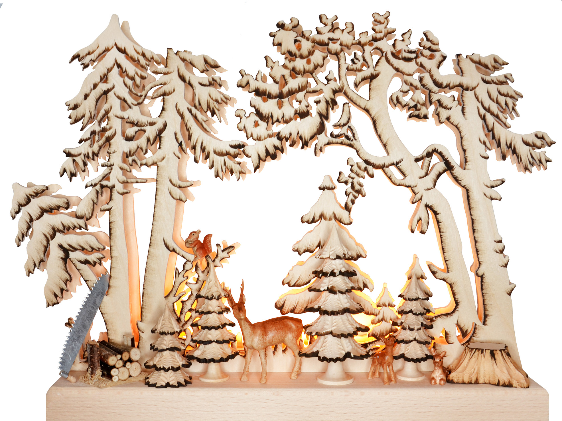 LED candle arch, In the forest, hand-painted brown