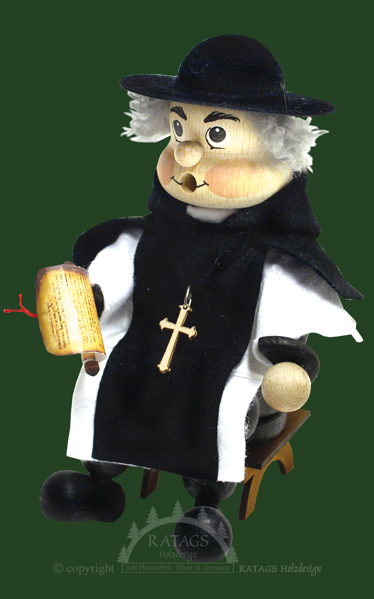 Edge stool, priest on stool