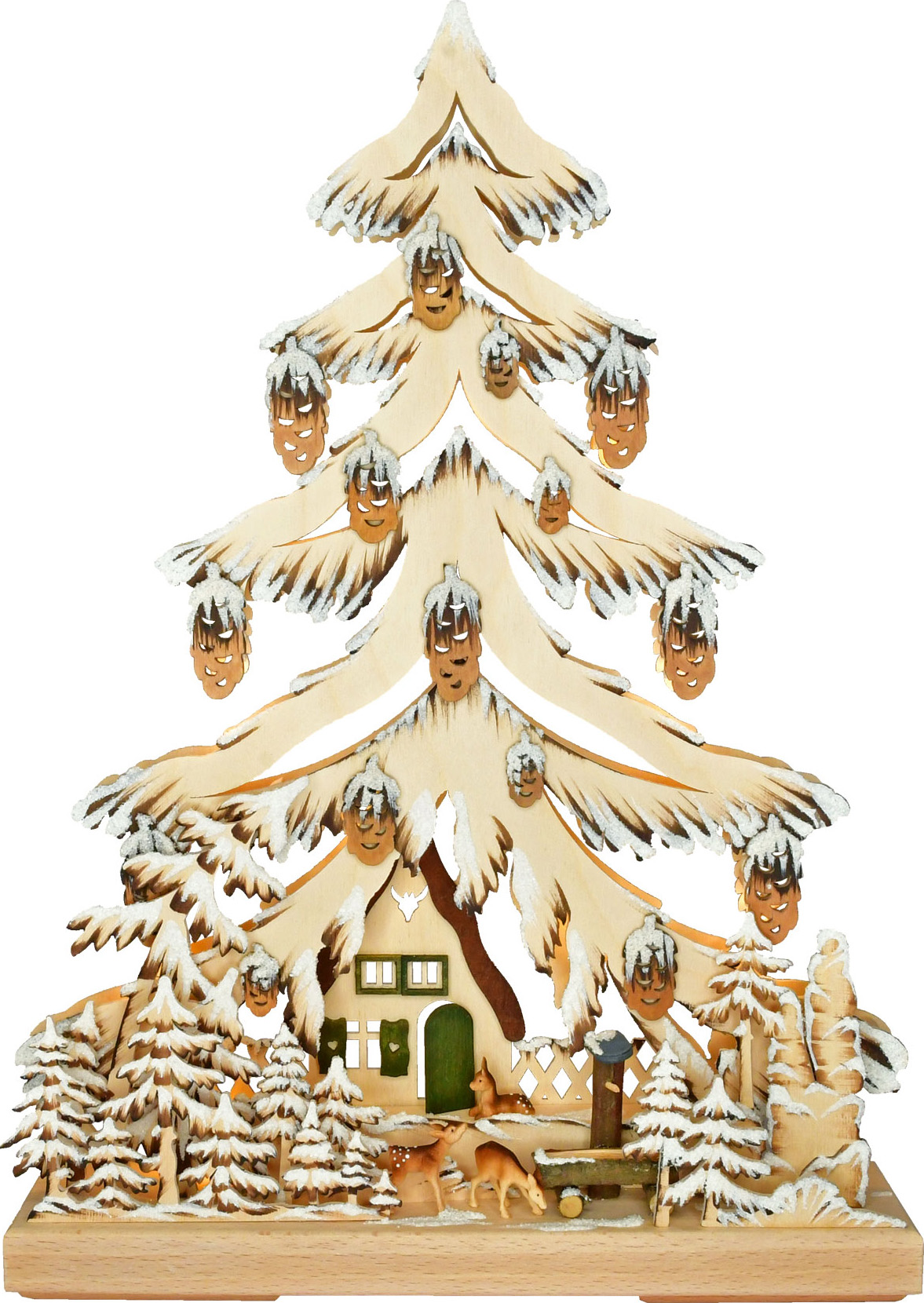 Small fir tree, Am Waldhaus, hand-painted brown, hoarfrost