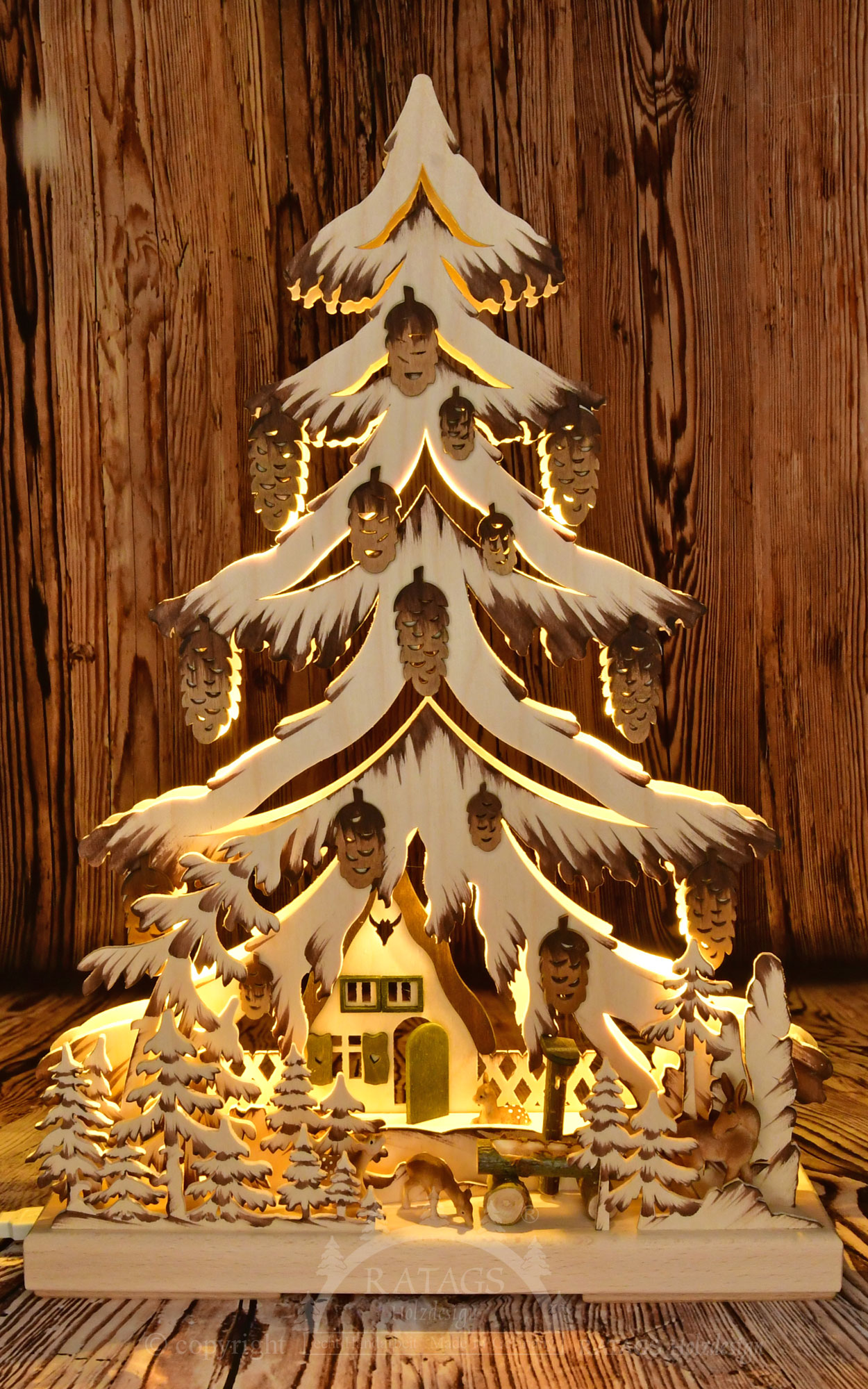 Small fir tree, Am Waldhaus, hand-painted brown