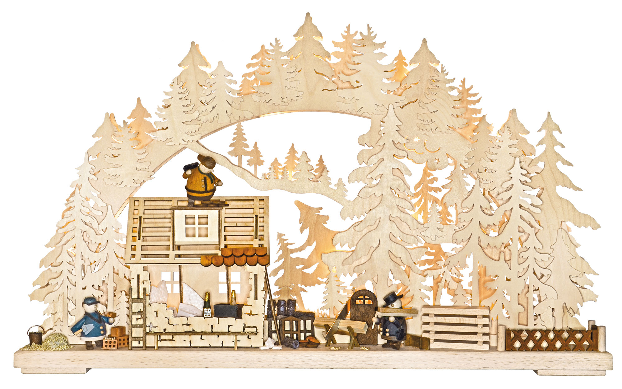 3D-Schwibbogen mittelgr., Häuslebauer Handwerker