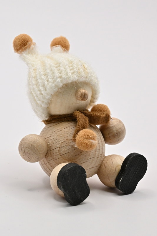 Schneemann Zipfelmütze, 2 Bommeln H 7 cm